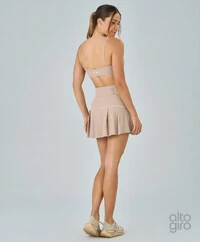 Saia Sobreposta Ribi Com Pregas Alto Giro