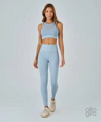 Legging Com Recortes De tule Alto Giro