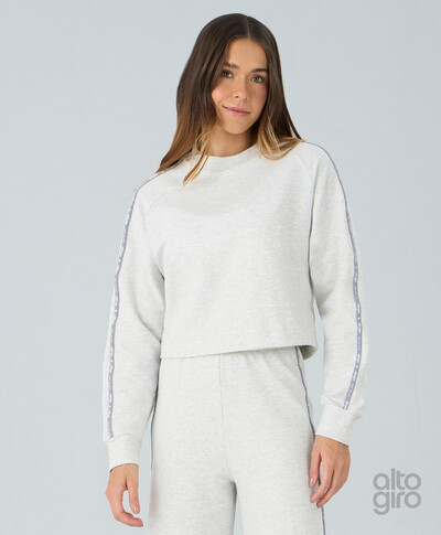 Foto Cropped Raglan Mescla Com Elástico Alto Giro