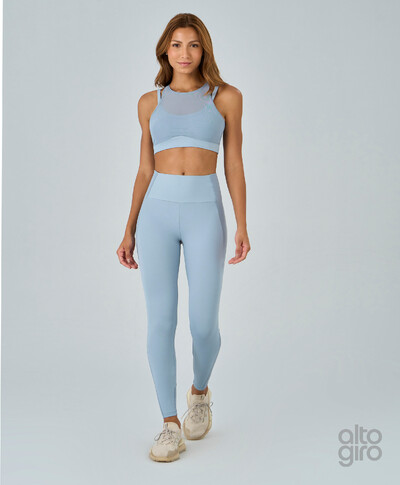 Foto Legging Com Recortes De tule Alto Giro