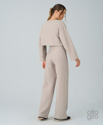 Foto Calça Reta Canelada Confy Alto Giro