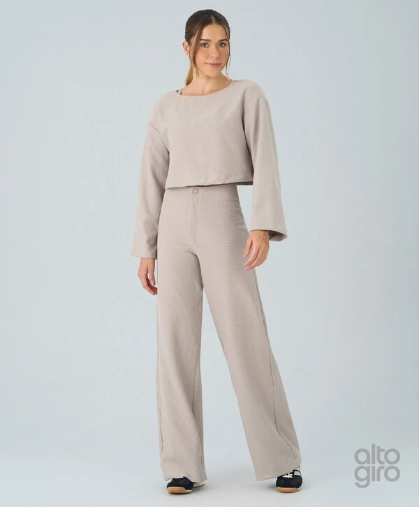 Cropped Canelado Confy Alto Giro