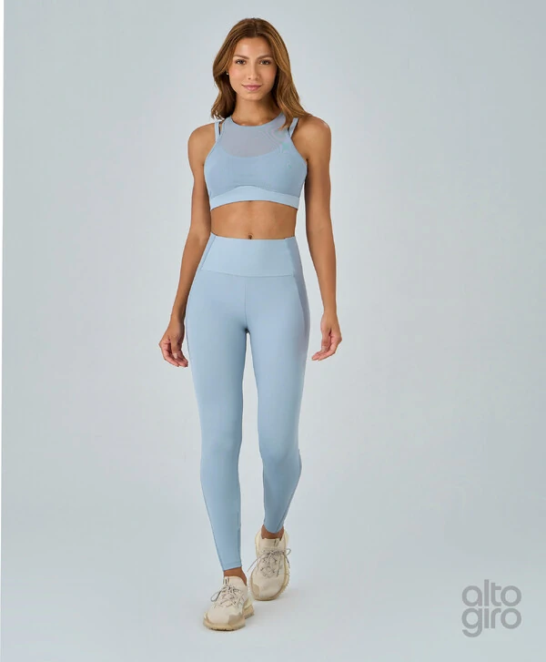 Legging Com Recortes De tule Alto Giro