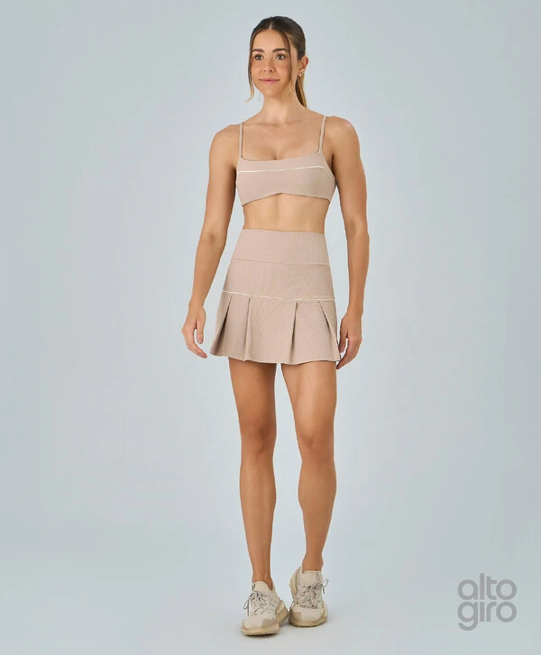 Saia Sobreposta Ribi Com Pregas Alto Giro