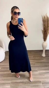 Vestido Sabrina Midi em Moletinho com Recortes