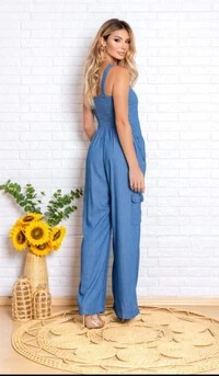 Macacão Fabrícia Jeans Tencel