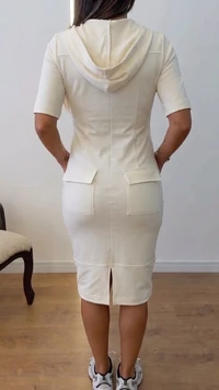Vestido Luara Midi em Moletinho com Zíper Tratorado