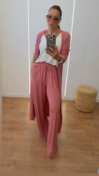 Conjunto Trijunto Grécia em Viscolycra Premium - Calça, Regata e Blusa Alongada
