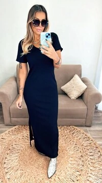 Vestido Midi Canelado