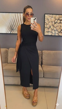 Vestido Assunção Moletinho Midi