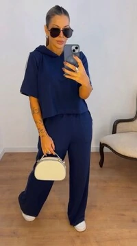 Conjunto Faixa com Capuz em Moletinho