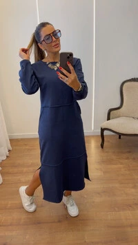 Vestido Veronica em Moletom - Modelo amplo