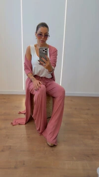 Conjunto Trijunto Grécia em Viscolycra Premium - Calça, Regata e Blusa Alongada