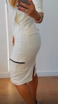 Vestido Luara Midi em Moletinho com Zíper Tratorado