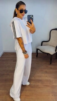 Conjunto Faixa com Capuz em Moletinho