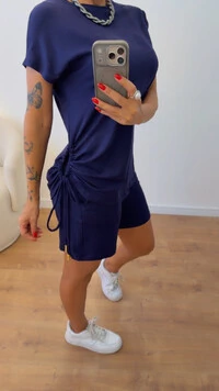 Conjunto Leticia em Viscolycra Premium com Blusa Ajustável e Shorts