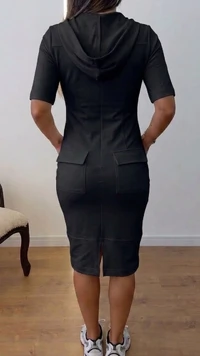 Vestido Luara Midi em Moletinho com Zíper Tratorado
