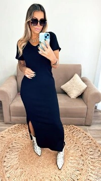 Vestido Midi Canelado