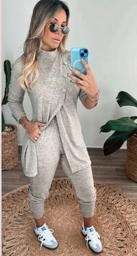Conjunto Feminino Luara em Lanzinha de Tricô | Elegância e Conforto