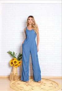 Macacão Fabrícia Jeans Tencel