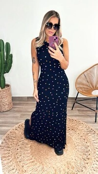 Vestido Ribana Canelado Luiza Midi