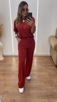 Conjunto Raquel Feminino em Moletinho – Blusa e Calça