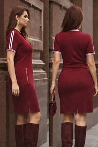 Vestido Manuela em Moletinho com Detalhe Sport nas Mangas