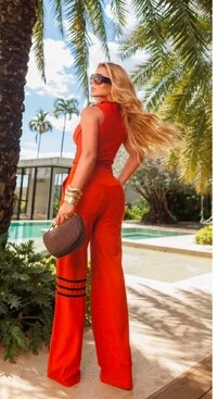 Conjunto Madison em Ponto Roma – Regata com Zíper e Calça Flare