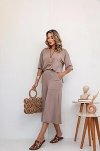 Conjunto Málaga em Viscolycra Premium Feminino – Blusa Ampla e Pantacourt