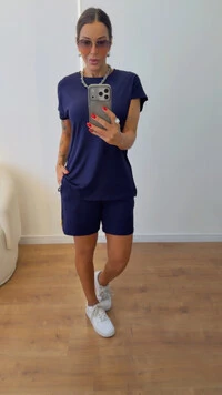 Conjunto Leticia em Viscolycra Premium com Blusa Ajustável e Shorts