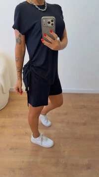 Conjunto Leticia em Viscolycra Premium com Blusa Ajustável e Shorts