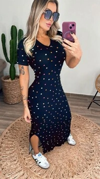 Vestido Midi Canelado