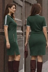 Vestido Manuela em Moletinho com Detalhe Sport nas Mangas