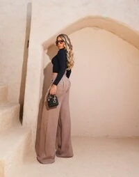 Conjunto Calça Linhão e Blusa Canelada Maria Dondoca