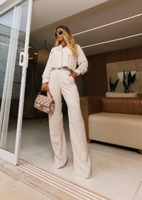 Conjunto linho com viscose Maria Dondoca