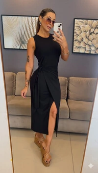 Vestido Assunção Moletinho Midi