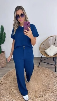 Conjunto Raquel Feminino em Moletinho – Blusa e Calça