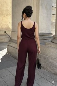 Conjunto Feminino 3 Peças em Moletinho com Blazer e Calça Wide Leg Elegante