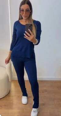 Conjunto Isa em Moletinho Feminino Confortável e Moderno