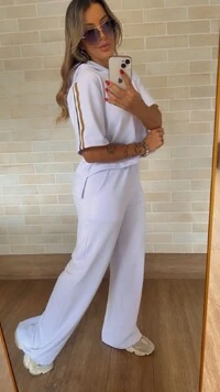 Conjunto Faixa com Capuz em Moletinho