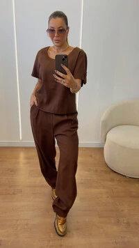 Blusa Feminina 100% Linho Premium Manga Curta
