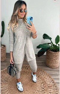 Conjunto Feminino Luara em Lanzinha de Tricô | Elegância e Conforto