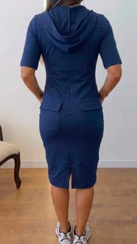 Vestido Luara Midi em Moletinho com Zíper Tratorado
