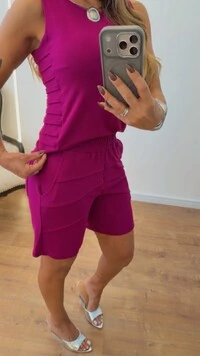 Conjunto Marina em Moletinho – Regata e Shorts Feminino