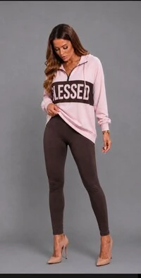 Conjunto Blessed Feminino com Legging Prada e Blusa em Moletinho
