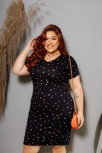 Vestido Poá Canelado