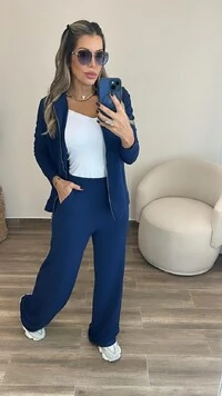 Conjunto Feminino Moletinho Nevasca com Bomber Alongada e Calça