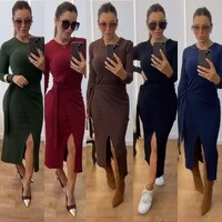 Vestido Assunção Canelado Midi Manga Longa