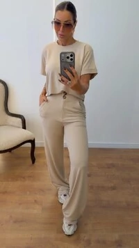 Conjunto Raquel Feminino em Moletinho – Blusa e Calça