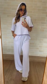 Conjunto Faixa com Capuz em Moletinho